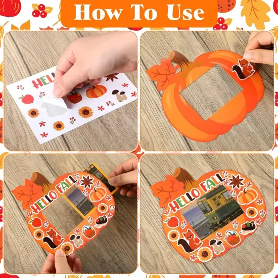 48 Sets Fall DIY Picture Frames Craft Kit Autumn Thanksgiving Pumpkin {3}