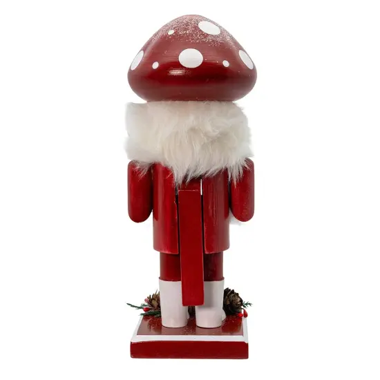 Kurt Adler 9-Inch Wooden Mushroom Santa Nutcracker {3}