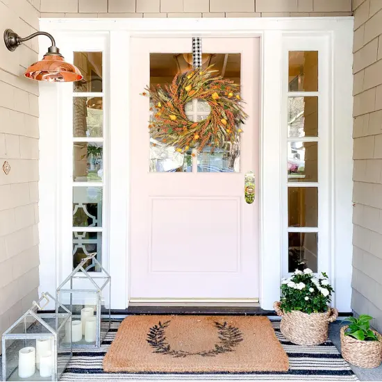 Fall Harvest Gold Wheat Ears Fall Wreath {2}