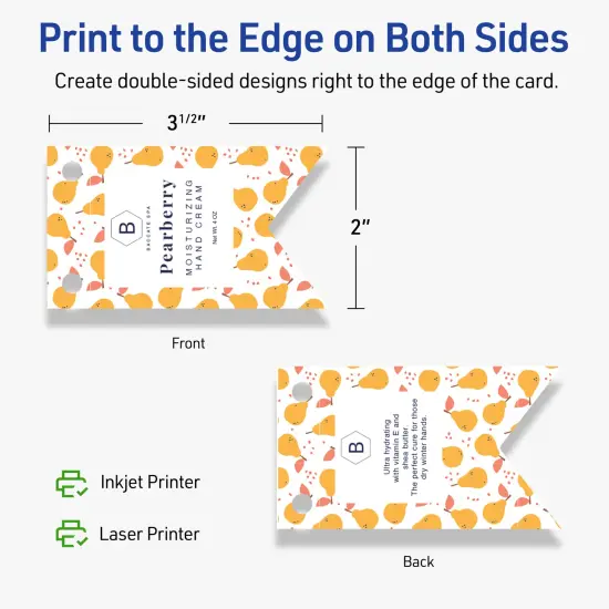 Avery Printable Banner Rectangle Flag Tags, Sure Feed Technology, 2" x 3-1/2", Matte White Cardstock, Print-to-The-Edge, Laser/Inkjet Printable, 80 Total {12}