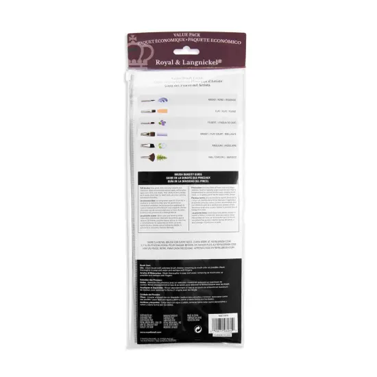 RSET-9315 | 12pc Burgundy Taklon Long Handle Variety Brush Set {6}