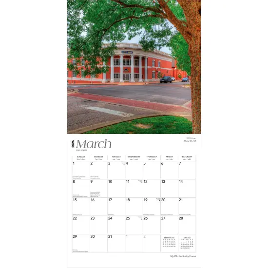 My Old Kentucky Home | Kentucky Places | 2026 12 x 24 Inch (Hanging) Monthly Square Wall Calendar | Plastic-Free {3}