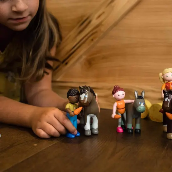 HABA Little Friends Horse Tara - 4.5" Apaloosa Farm Animal Toy Figure Multicolor {4}