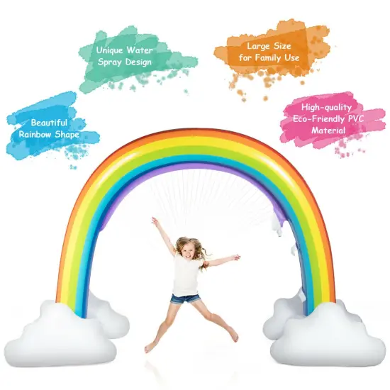 Costway Inflatable Rainbow Yard Summer Sprinkler Toy,7.5 Feet Long,Eco-Friendly PVC Kids Water Toys {3}