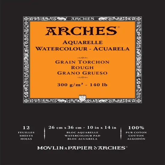 Arches Aquarelle Rough Watercolor Pad 10"X14"- 140lb, 12 Sheets {1}
