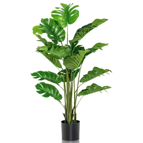 Costway 5FT Artificial Tree Faux Monstera Deliciosa Plant for Home Indoor & Outdoor {1}