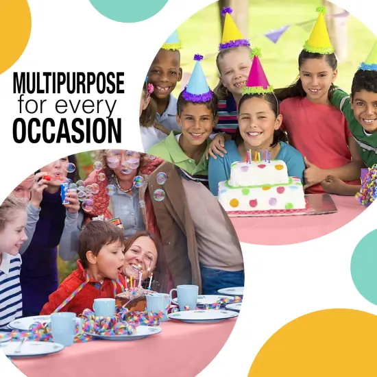 Exquisite Party Solids 54" x 100' Plastic Table Cover Roll with Slide Cutter &ndash; Cut-to-Size Dispenser Box &ndash; Makes Up to 36 Disposable 8' Rectangle Tablecloths Pink {6}