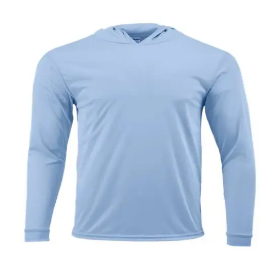 Paragon® Youth Bahama Performance Hooded Long Sleeve T Shirt Blue Mist {1}