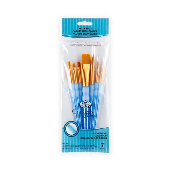 RCC 402 | Crafter's Choice&trade; 7pc Golden Taklon Variety Brush Set {1}