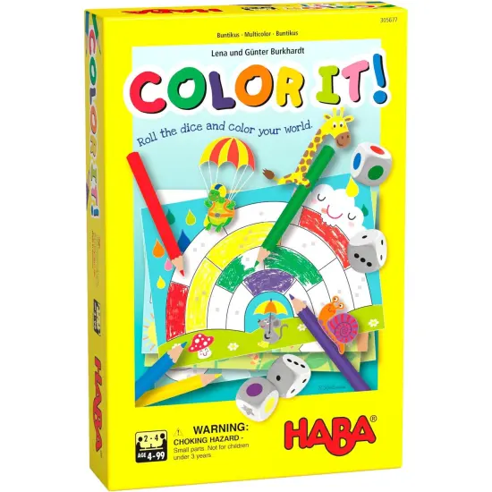 HABA Color It! Roll & Write Coloring Sheets Kids Board Game and Family Game for 4 Year Olds & Up, with 2 Variants for Creative and Colorful Play Multicolor {1}