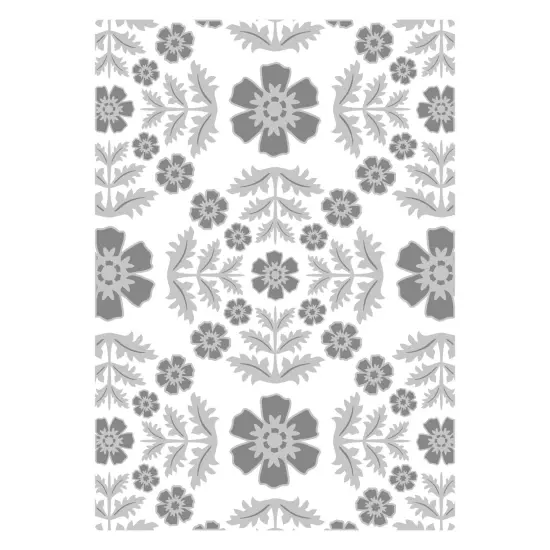 Sizzix Textured Impressions Embossing Folder By Eileen Hull-Floral Damask {6}
