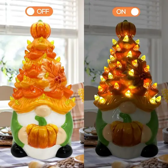 Green Gnome Pumpkin Table Decor {3}