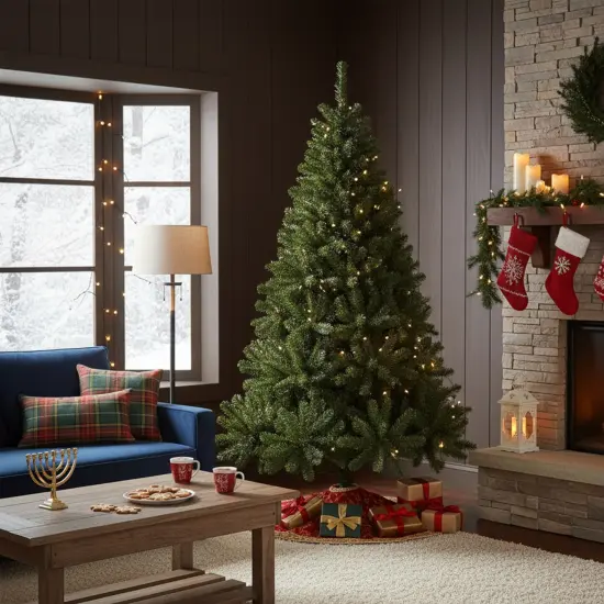 Northlight Canadian Pine Full Artificial Christmas Tree - 7' - Unlit Green {4}