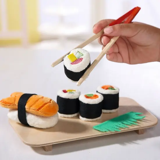 HABA Soft Sushi with Child-Sized Chopsticks & Serving Board Play Food Set - Pretend Play for Toddlers 3-5 and Kids Cooking Sets for Aspiring Chefs Multicolor {4}