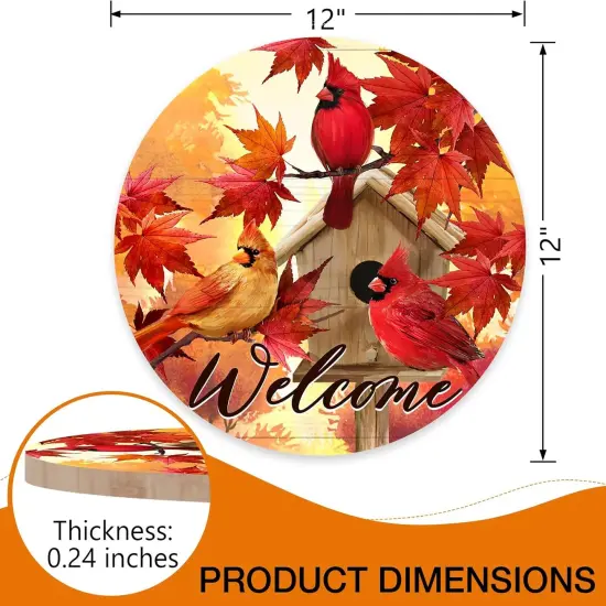 Welcome Fall Cardinal Front Door Porch Decor {2}