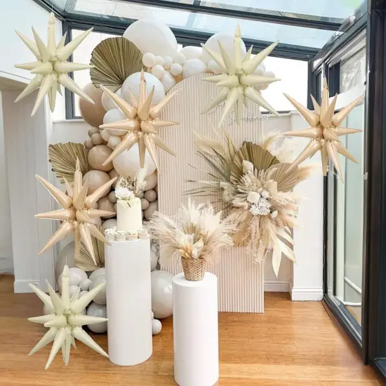 Caramel Star Balloon Foil Balloons Spike Cone Balloon for Birthday Baby Shower Wedding Boho Party Decorations {6}