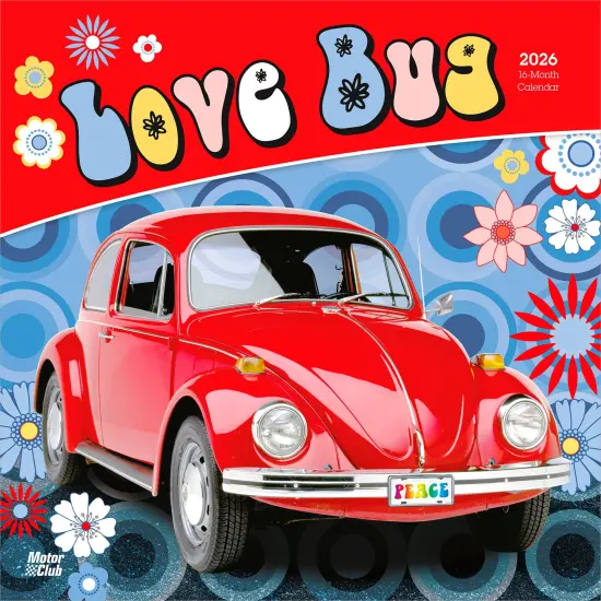 Love Bug | 2026 12 x 24 Inch (Hanging) Monthly Square Wall Calendar | Plastic-Free {1}
