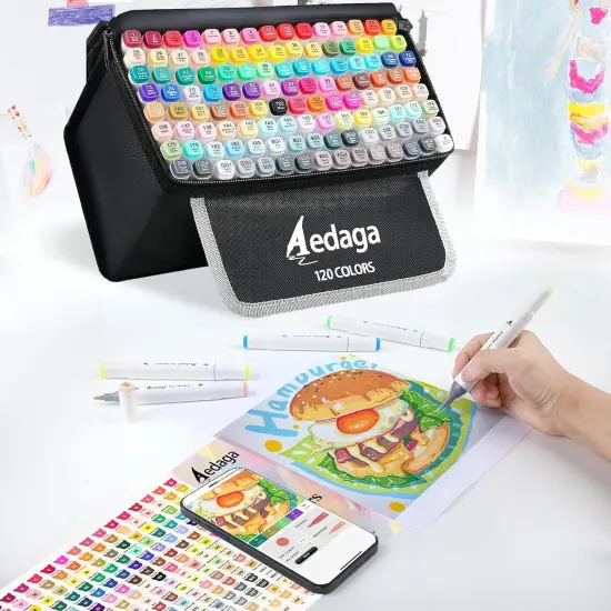 120 Colors Alcohol Markers for Artists {3}