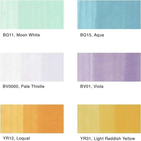 6 Color Dual Tip Art Marker Set - Pale Pastels {2}