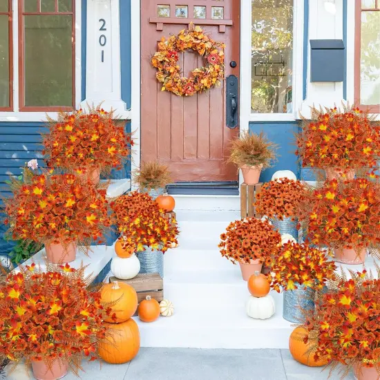64Pcs Fall Flowers Outdoor Faux Fall Flowers {4}