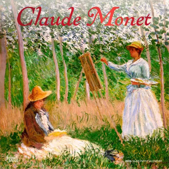 Claude Monet | 2026 12 x 24 Inch (Hanging) Monthly Square Wall Calendar | Foil Stamped Cover | Plastic-Free {1}