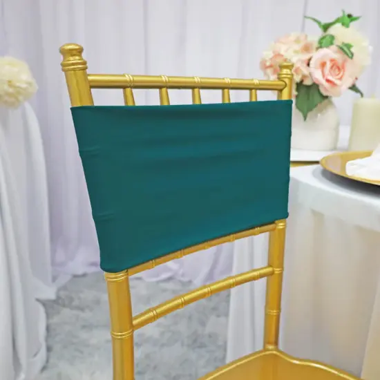 10 Pieces Stretch Fit Oasis Spandex Chair Bands for Banquet Chairs 7 x 13 Inches {2}