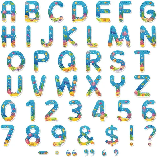 176 Pcs Under The Sea Letters Combo Pack Set Ocean Bulletin Board 4.3 Inch {1}
