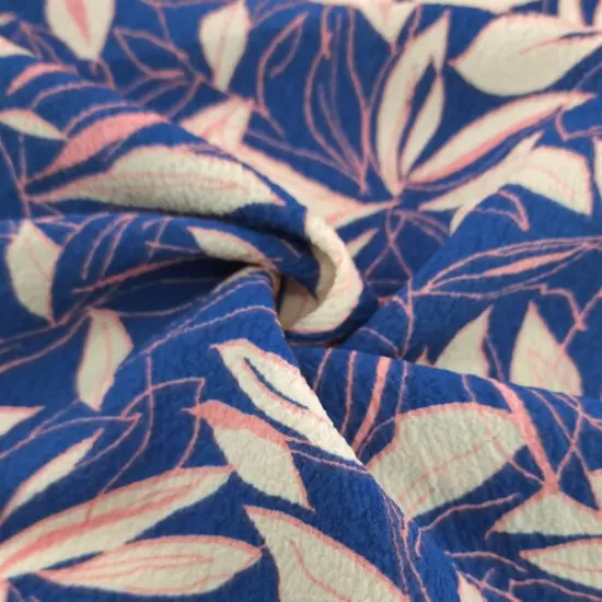 1 Yard Poly Bubble Textured Crinkle Fabric, 58/60" Wide, Blue Lightweight Woven Material {1}