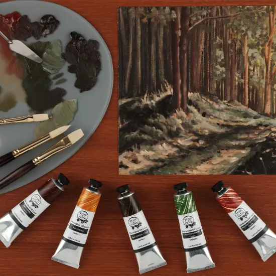 Tusc & Pine Artist Oil Paint - Set of 7, 150 ml, Earth Tones, 1050 ml of Non-Yellowing, Creamy Consistency, Maximum Pigment Load, Small Batch Oil Paints Made in the USA for Professional Artists {4}