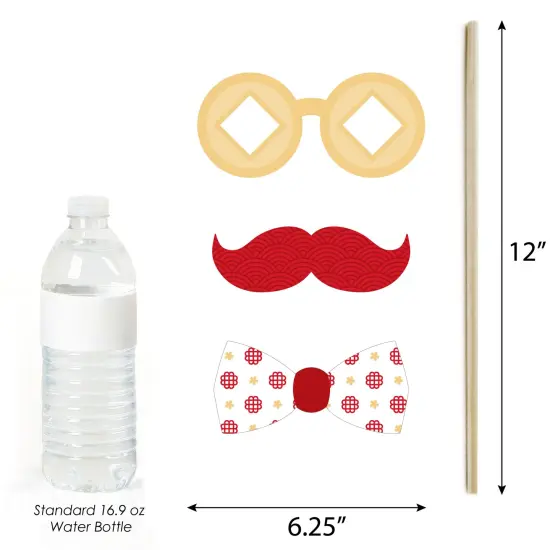 Big Dot of Happiness Lunar New Year - 2025 Year of the Snake Photo Booth Props Kit - 20 Count {6}