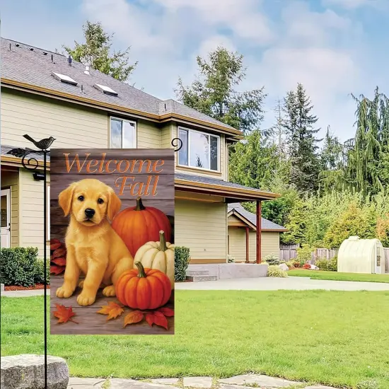Fall Garden Yard Flag 12x18 Inch(Labrador Retriever Puppy) {1}