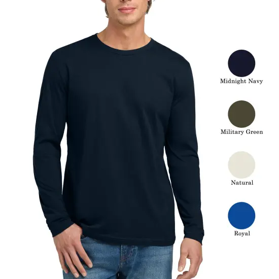 Next Level Cotton Long Sleeve T-Shirt, Men&rsquo;s Classic Crewneck Style for a Comfortable Multicolor Tee Forest green {6}