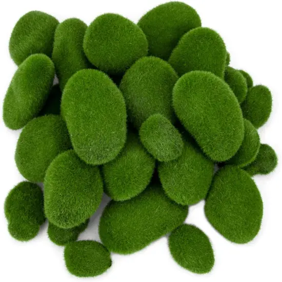 50 Pcs Artificial Moss Rocks &ndash; Lifelike Greenery for DIY & Garden Decor {1}