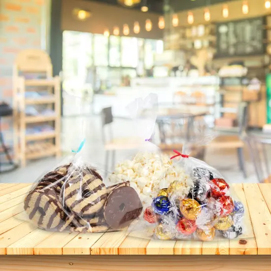 Lot45 Small Clear Treat Bags with Ties Cookie Bags Bakery Bag - 6x9 Inch 200pk {5}