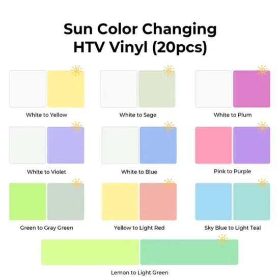 Sun Color Changing Heat Transfer Vinyl (20pcs) {3}
