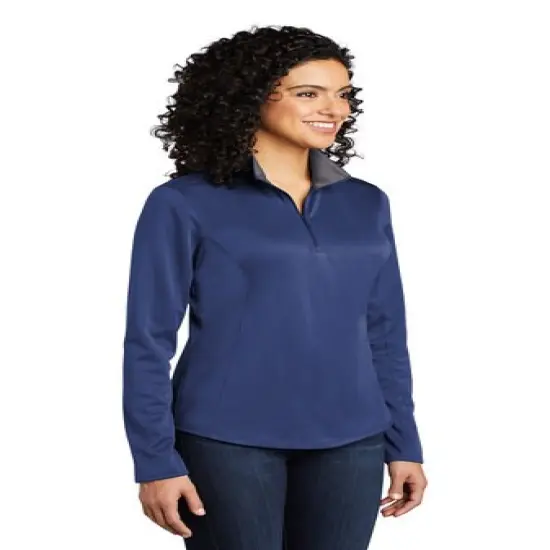 Augusta Sportswear&reg; Ladies Wicking Fleece Quarter-Zip Pullover ATHLETIC GREY {6}