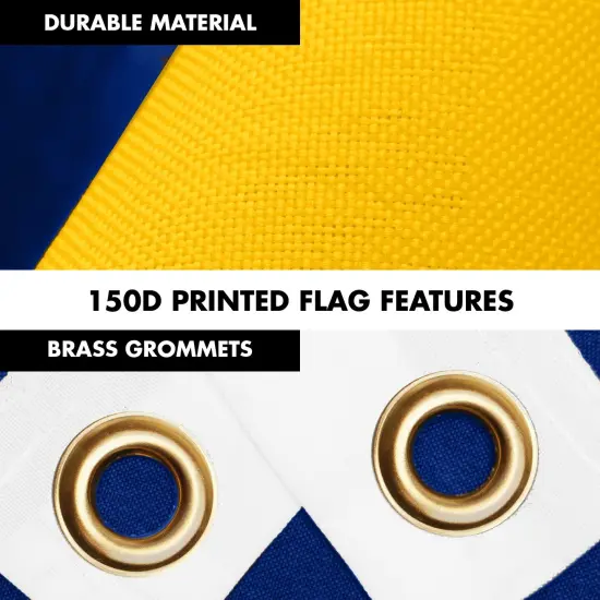 G128 Combo Pack: 6 Ft Tangle Free Aluminum Spinning Flagpole (White) & Nauru Nauruan Flag 3x5 Ft, LiteWeave Pro Series Printed 150D Polyester | Pole with Flag Included {4}