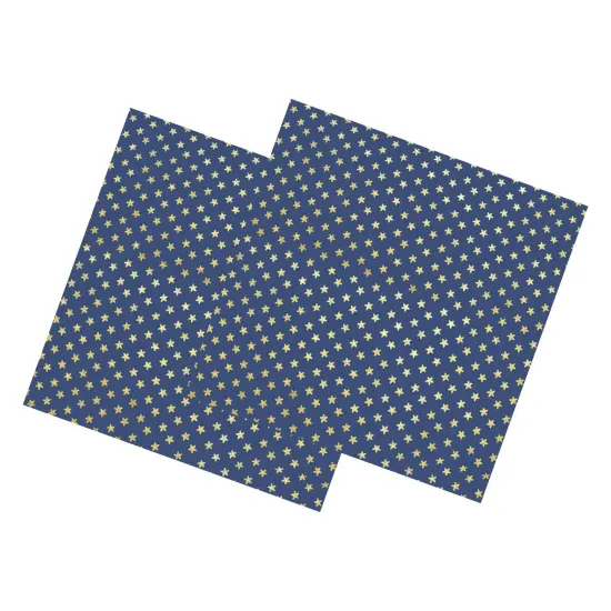 Gold Stars on Navy Foiled Spandex {2}