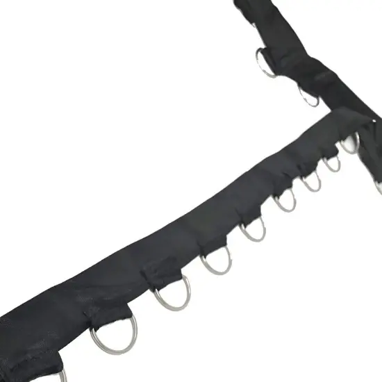 1 Inch Satin Silver D Ring with Black Tape by the Yard {3}