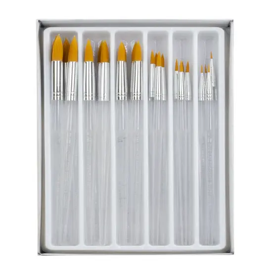 RCVP-CL502 | Clear Choice 24pc Golden Taklon Round Brush Set {2}