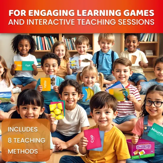 208 Vocabulary Flash Cards Set | Go Together & Opposites Matching Card Game {3}