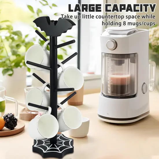 Bat Mug Holder Tree - 8 Hooks {2}