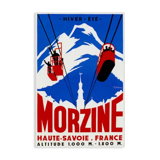 Stupell Industries Vintage Morzine Skiing Canvas By Vintage Lavoie {1}