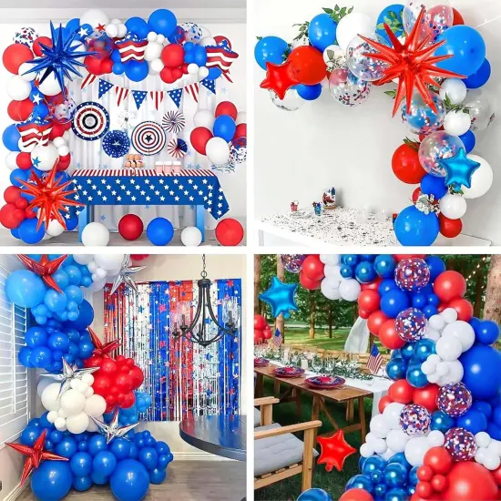 Metallic Blue Star Balloons - 26 Inch, Pack of 50 | Starburst & Spike Designs for Blue Birthday & Party Decorations {5}