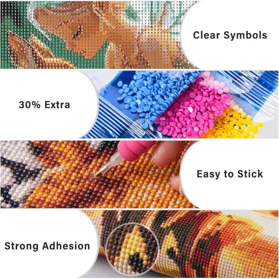 Fairy Diamond Art Kits for Adults, Forest Deer DIY Full Drill Diamond Painting Kits for Beginners, 5D Gem Art Crafts for Adults, Home Wall Decor 12x16 inch {4}