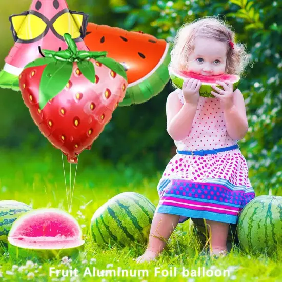 10PCS Fruit Mylar Balloons, Helium Foil Hawaii Party Balloons, 10 Styles Colorful Balloons Pineapple Watermelon Strawberry Lemon Orange {5}