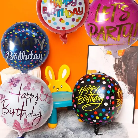 40 Pieces Happy Birthday Foil Balloons 18" Round Aluminum Foil Mylar Helium Balloon Inflatable Balloons for Birthday Party Baby Shower Decoration Supplies {3}