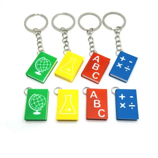 4 or 16 Pieces: Teacher Book Charm or Keychain Set {1}