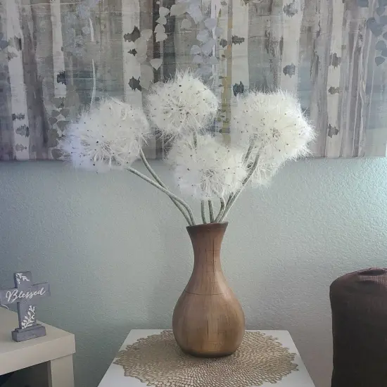 Artificial Dandelion Flowers for Home Decoration Faux Dandelions Long Stem Fake Dandelions Realistic White Dandelion Balls {2}