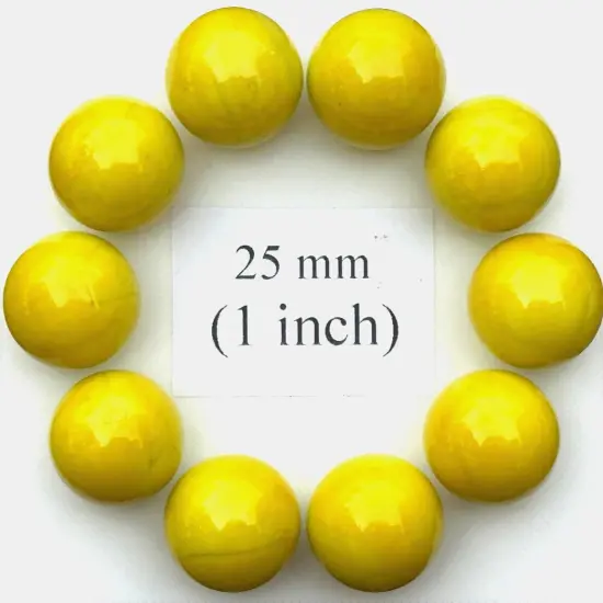 YOU CHOOSE COLOR Glass Marbles 25mm (1 inch) SHOOTER Taw Lot Yellow {1}